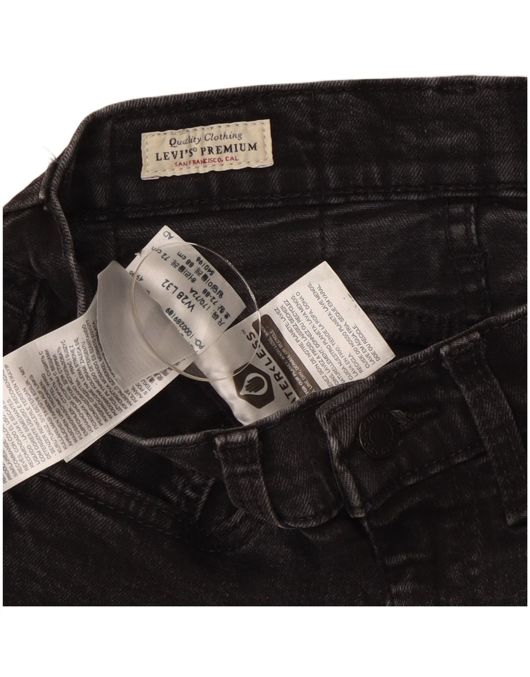 Levi's Womens Skinny Jeans W28 L29 Black Cotton