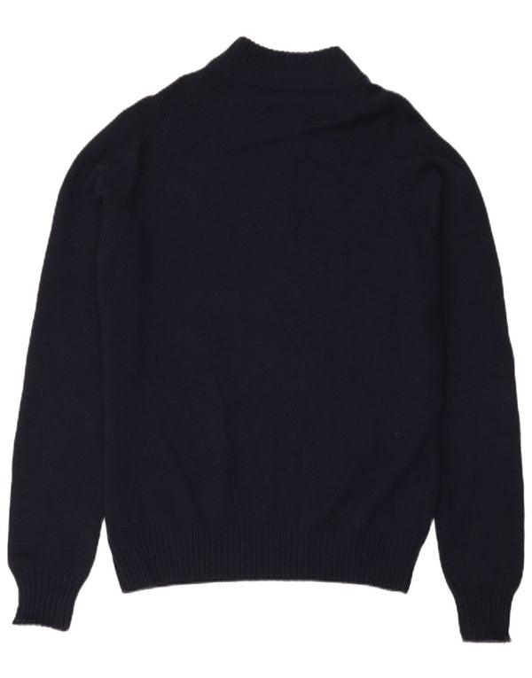Fila Mens Zip Neck Jumper Sweater Large Navy Blue Merino Wool
