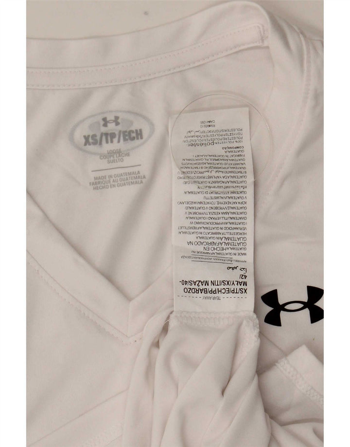 Under Armour Mens T-Shirt Top XS White Polyester