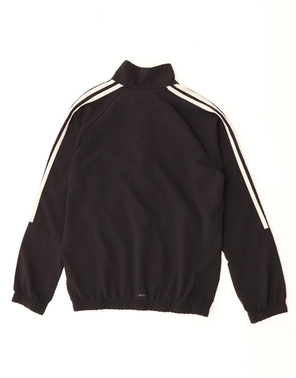 Adidas Boys Aeroready Tracksuit Top Jacket 11-12 Years Black Polyester