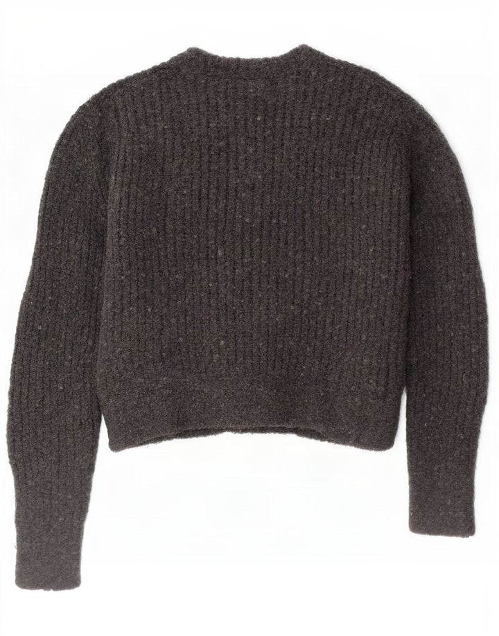 Zara Mens Boat Neck Jumper Sweater Medium Grey Acrylic