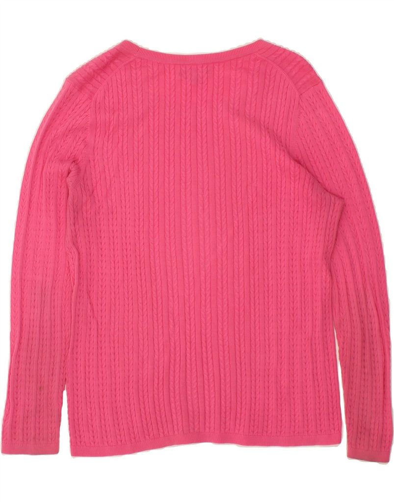 TOMMY HILFIGER Womens Boat Neck Jumper Sweater UK 18 XL Pink Cotton Vintage Tommy Hilfiger and Second-Hand Tommy Hilfiger from Messina Hembry 