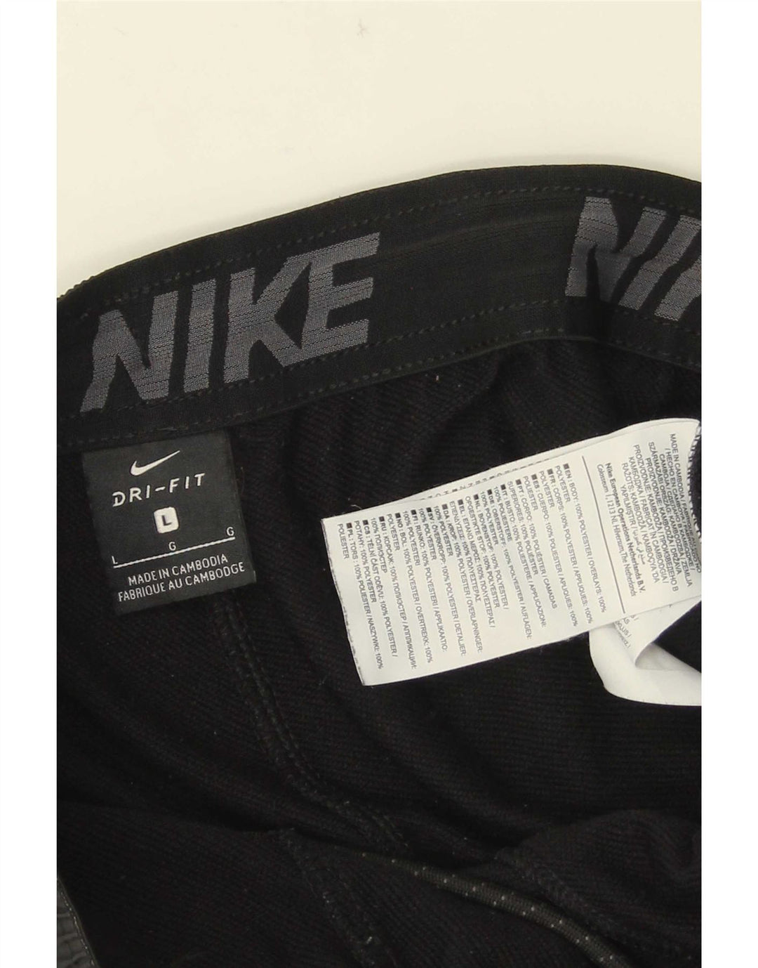 Nike Mens Dri Fit Tracksuit Trousers Joggers Large Black Polyester