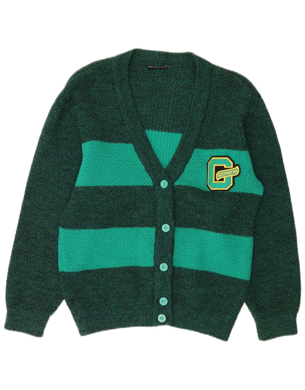 Gomena Womens Cardigan Sweater UK 14 Large Green Striped New Wool