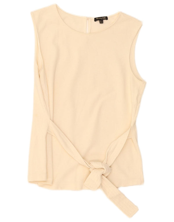 Massimo Dutti Womens Blouse Top UK 12 Medium Off White