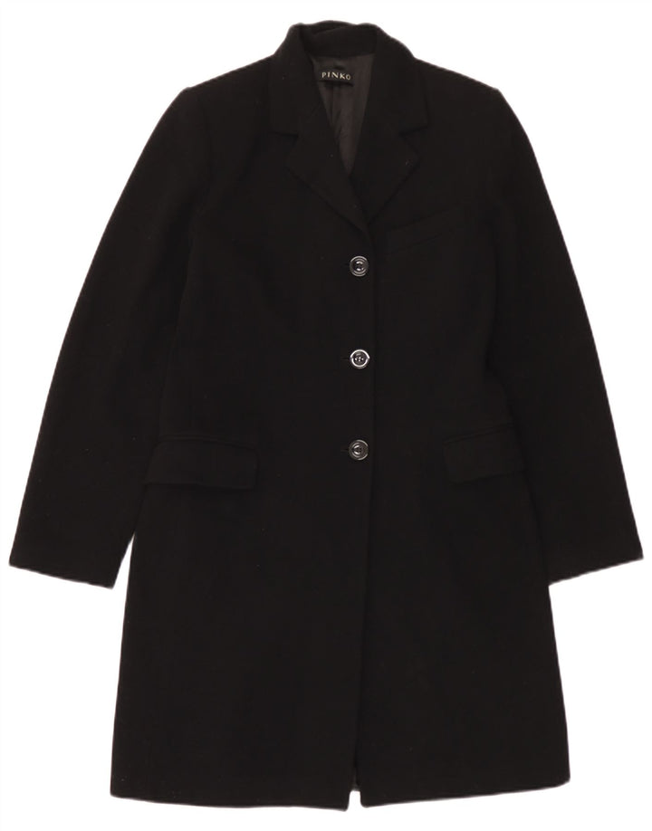 Pinko Womens Overcoat UK 10 Small Black Wool