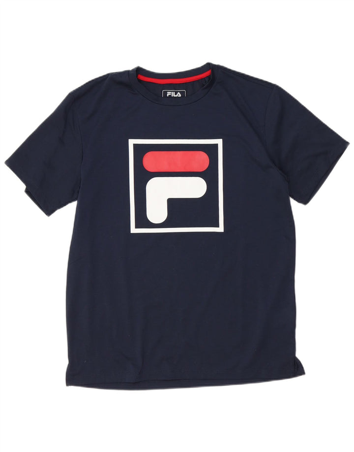 Fila Mens Graphic T-Shirt Top Medium Navy Blue Polyester