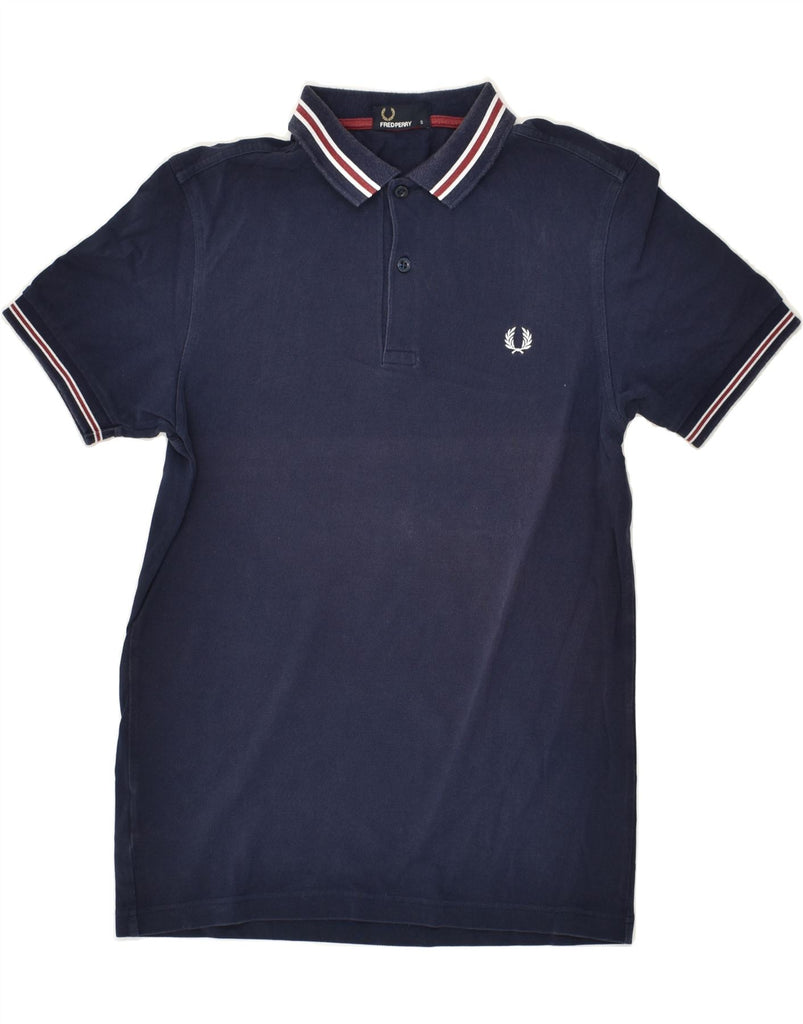 FRED PERRY Mens Polo Shirt Small Navy Blue Cotton | Vintage Fred Perry | Thrift | Second-Hand Fred Perry | Used Clothing | Messina Hembry 