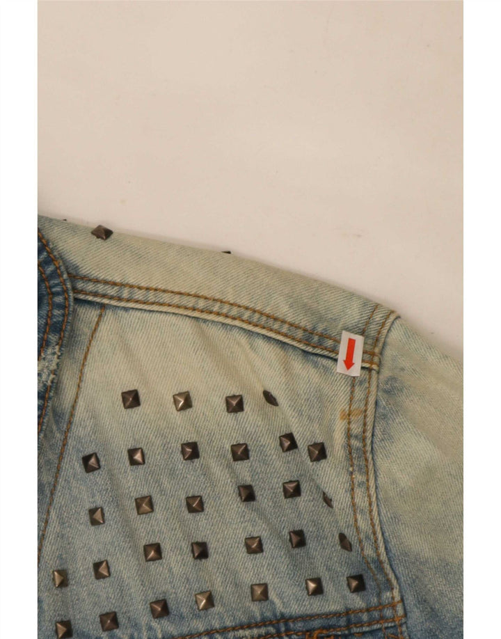 Vintage Mens Distressed Denim Jacket UK 42 XL Blue Cotton