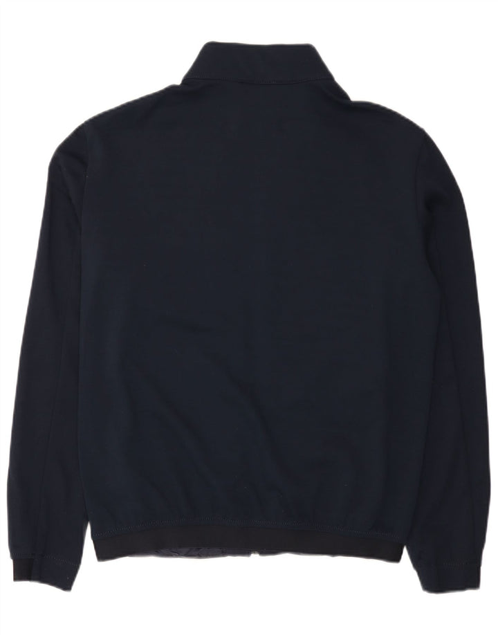 Zara Mens Bomber Jacket UK 38 Medium Navy Blue Colourblock Polyester