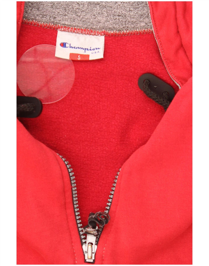 Champion Mens Graphic Zip Neck Sweatshirt Jumper Small Red