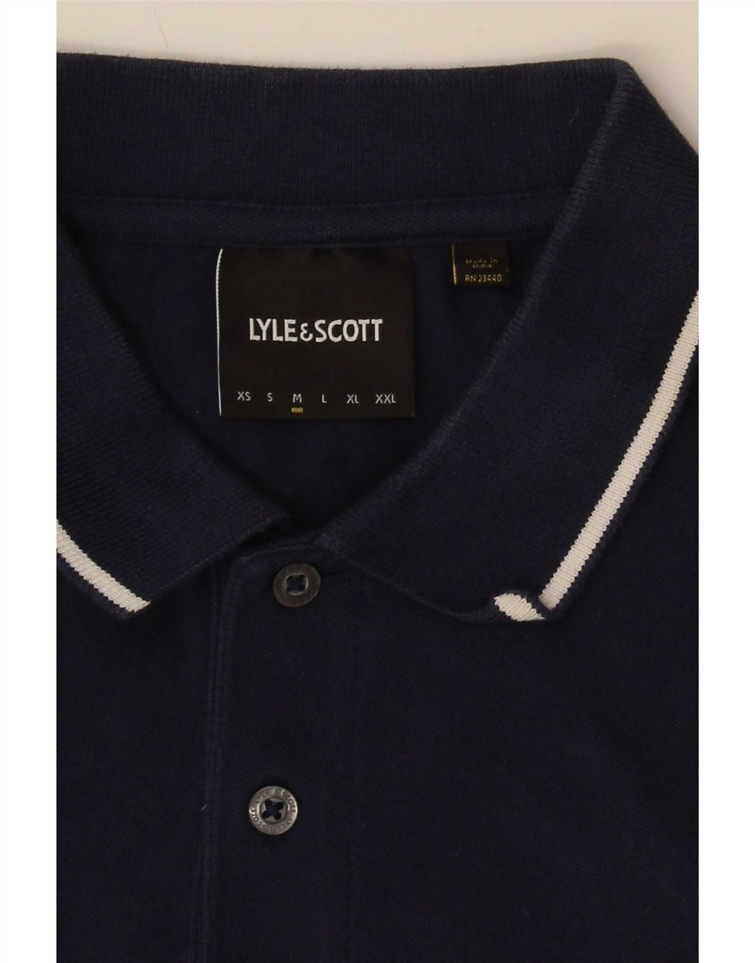 Lyle & Scott Mens Polo Shirt Medium Navy Blue Striped