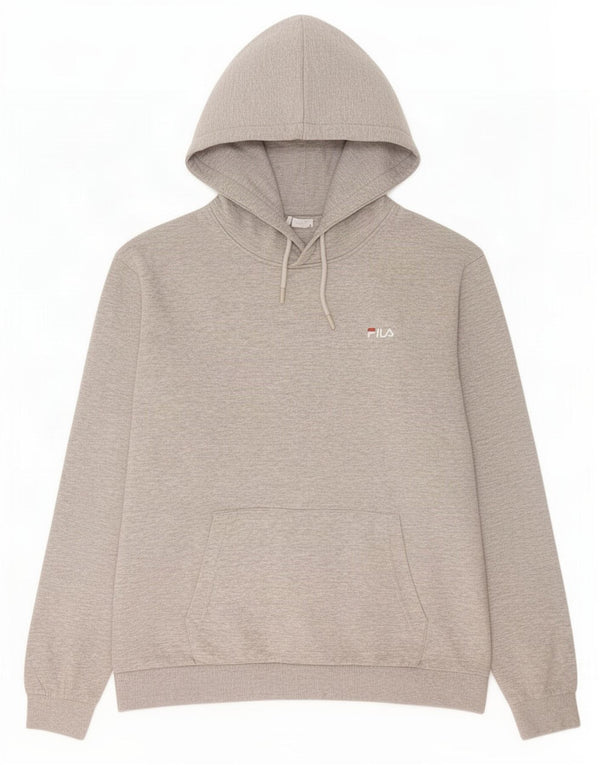 Fila Mens Hoodie Jumper Medium Grey Flecked Cotton