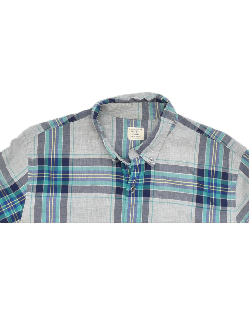 J. CREW Mens Shirt Medium Grey Check Cotton | Vintage | Thrift | Second-Hand | Used Clothing | Messina Hembry 