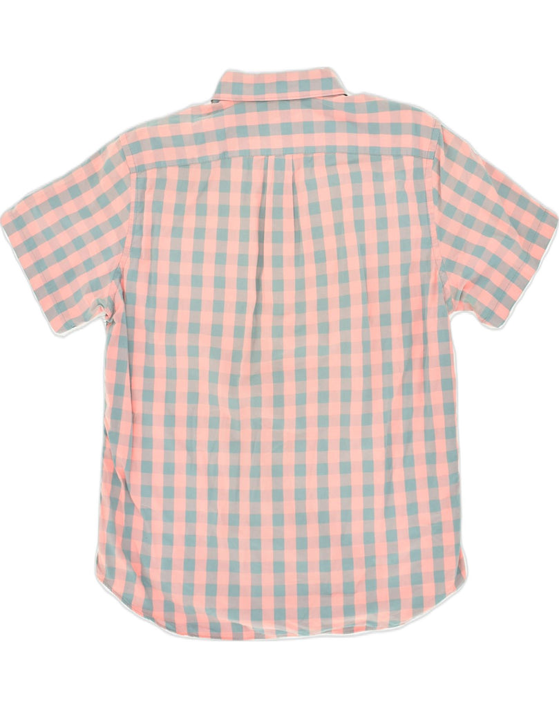 J. CREW Mens Short Sleeve Shirt Large Orange Gingham Cotton | Vintage J. Crew | Thrift | Second-Hand J. Crew | Used Clothing | Messina Hembry 