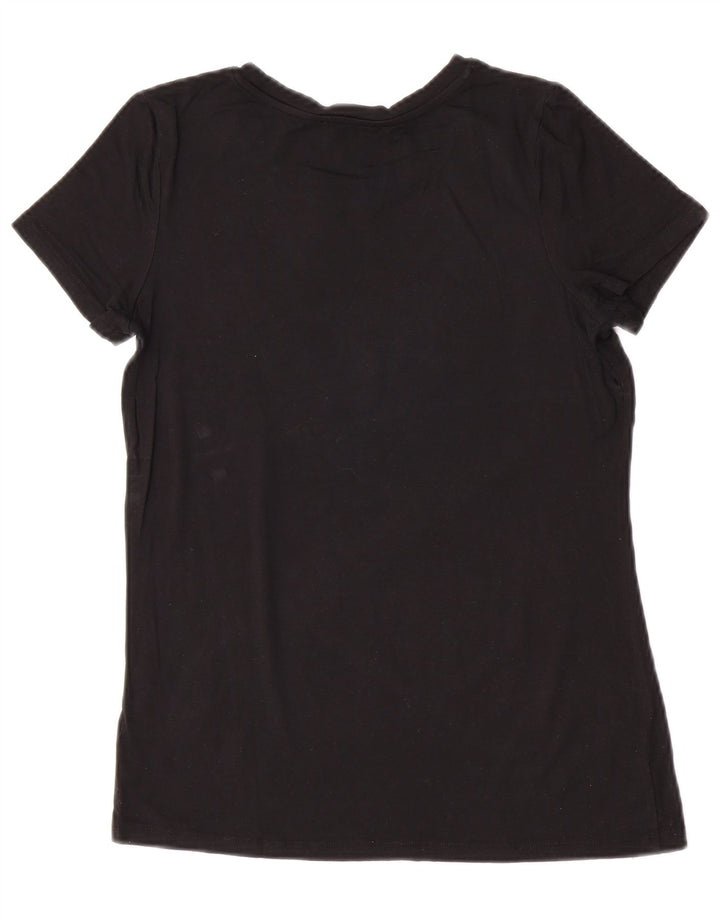 Liu Jo Womens Graphic T-Shirt Top UK 12 Medium Black Viscose