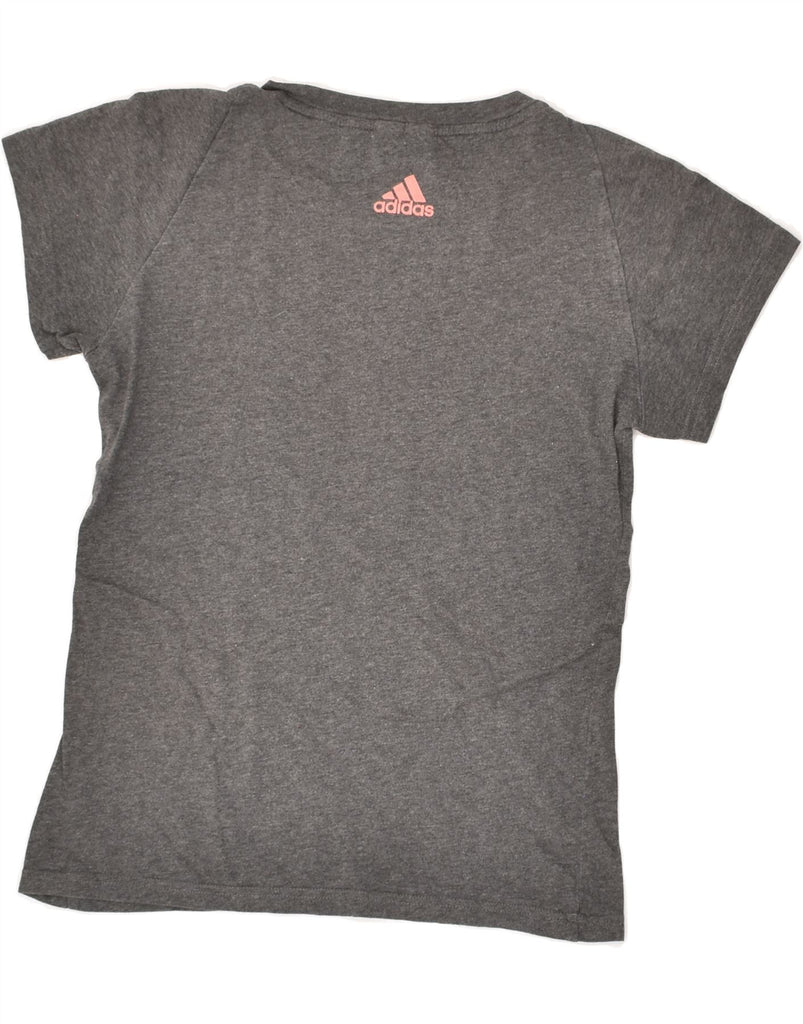 ADIDAS Womens Graphic T-Shirt Top UK 10 Small Grey | Vintage Adidas | Thrift | Second-Hand Adidas | Used Clothing | Messina Hembry 