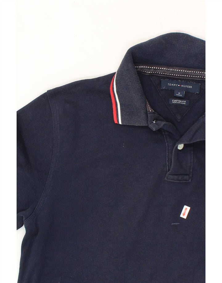 TOMMY HILFIGER Mens Custom Fit Polo Shirt Medium Navy Blue Cotton Vintage Tommy Hilfiger and Second-Hand Tommy Hilfiger from Messina Hembry 