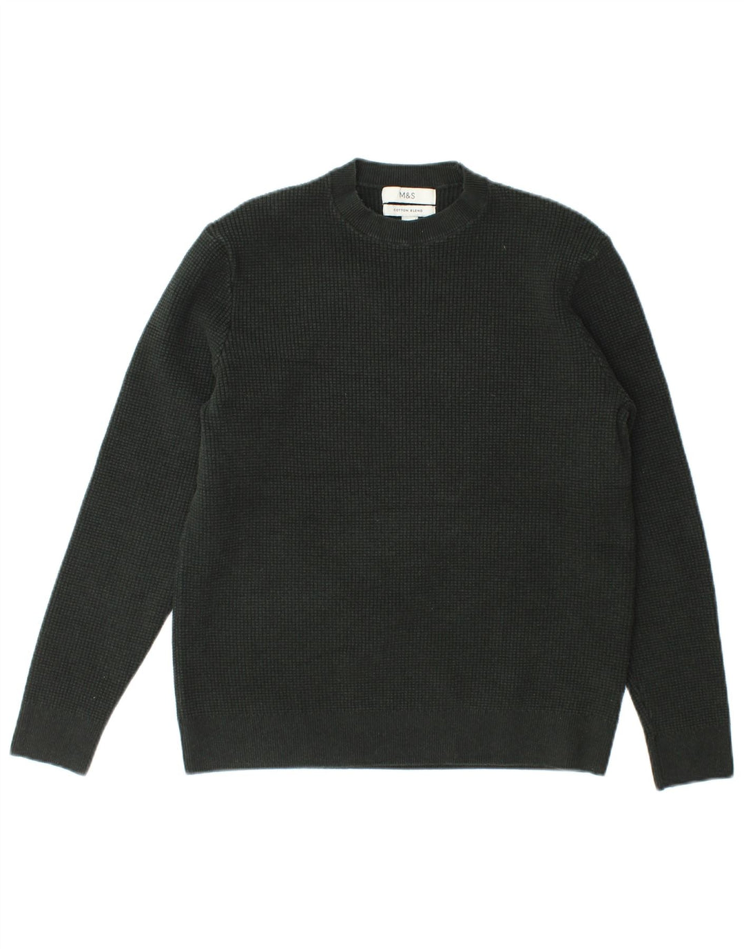 Marks & Spencer Womens Crew Neck Jumper Sweater UK 14 Medium Green