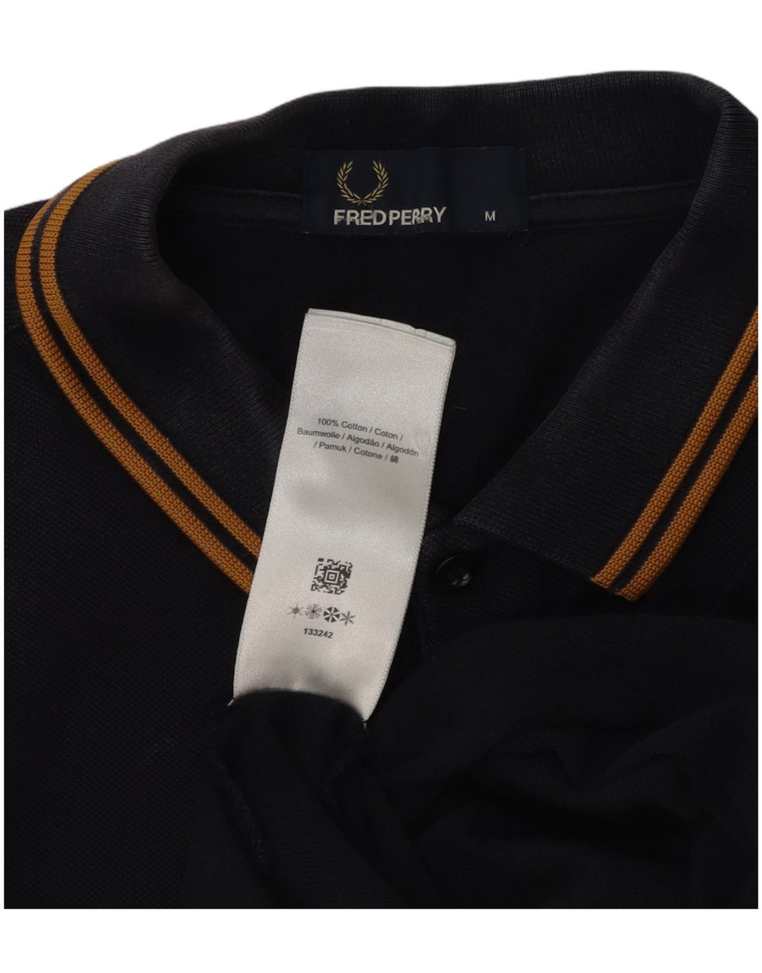 Fred Perry Mens Polo Shirt Medium Navy Blue Cotton