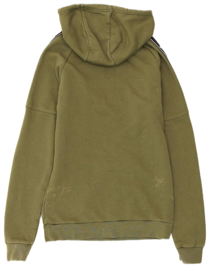 ADIDAS Mens Graphic Hoodie Jumper XS Khaki Colourblock Cotton