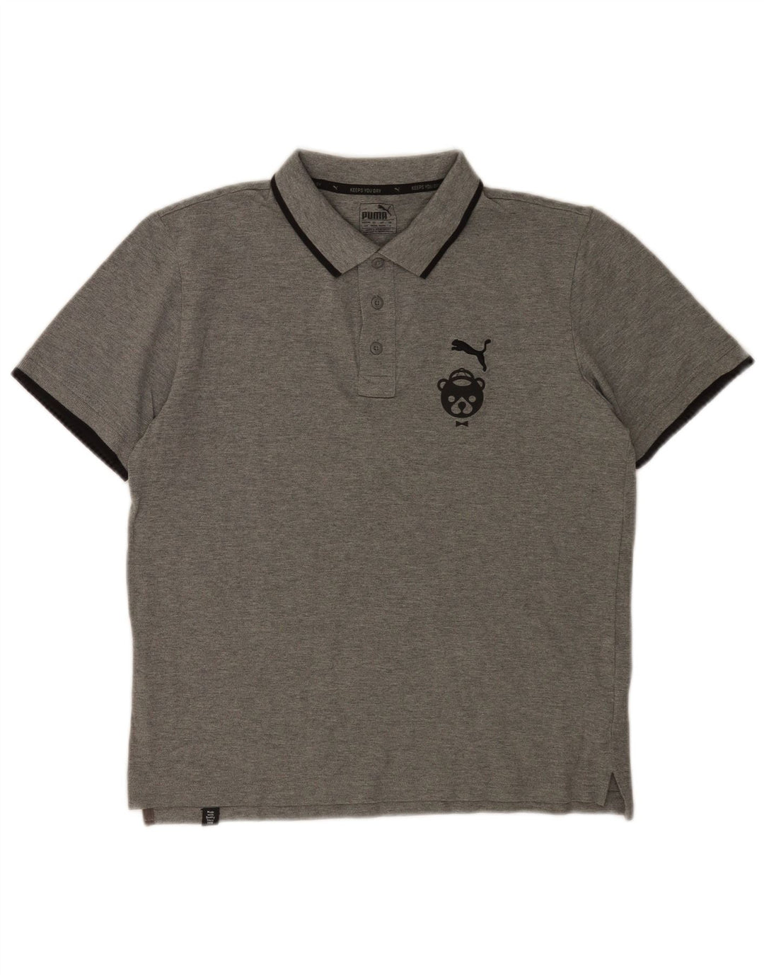 Puma Mens Barcelona Graphic Polo Shirt Small Grey Cotton
