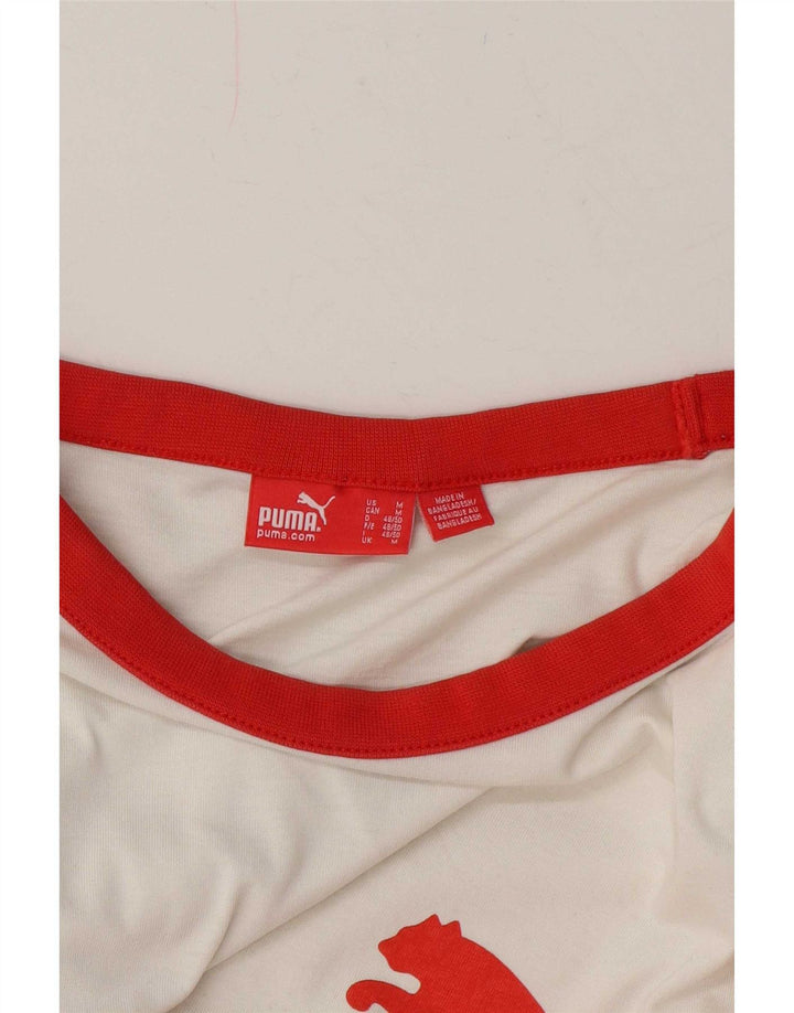 Puma Mens Graphic T-Shirt Top Medium White Colourblock