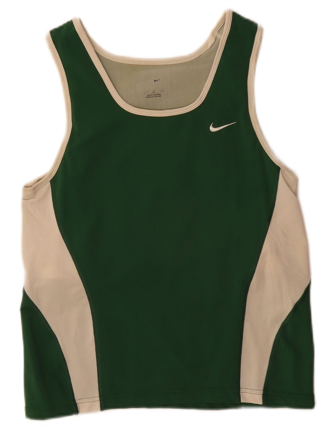 Nike Womens Vest Top UK 14 Large Green Colourblock