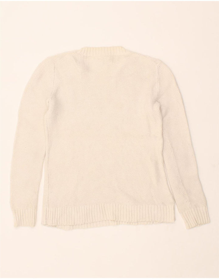 J. CREW Womens Crew Neck Jumper Sweater UK 2 2XS Off White Cotton Vintage J. Crew and Second-Hand J. Crew from Messina Hembry 