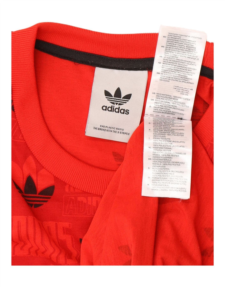 ADIDAS Mens Graphic T-Shirt Top Large Red Polyester