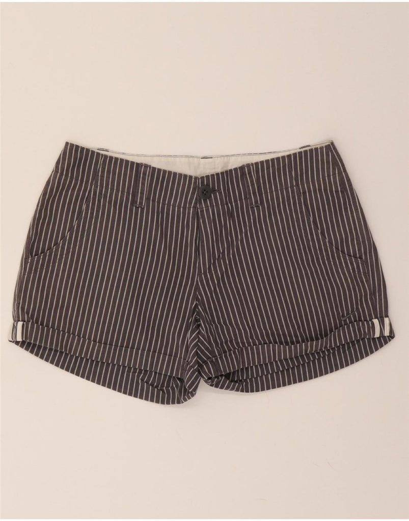 NIKE Womens Casual Shorts UK 10 Small W30  Grey Striped Cotton Vintage Nike and Second-Hand Nike from Messina Hembry 