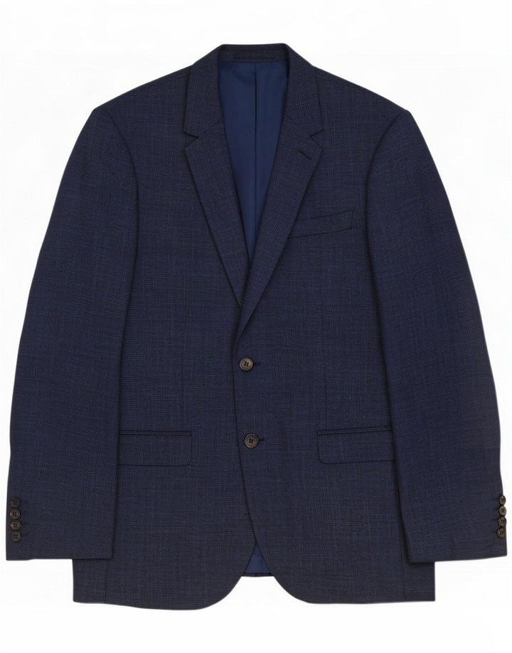 Marks & Spencer Mens 2 Button Blazer Jacket UK 40 Medium Navy Blue