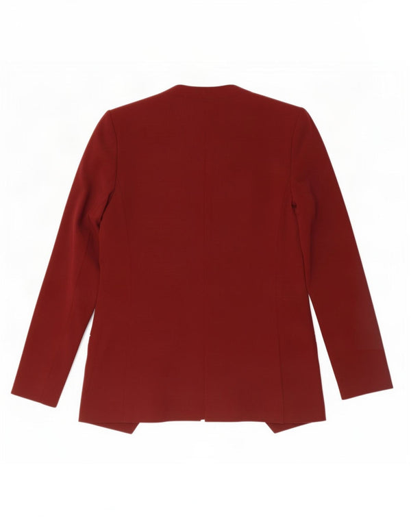 Marks & Spencer Womens Open Blazer Jacket UK 8 Small Burgundy Polyester