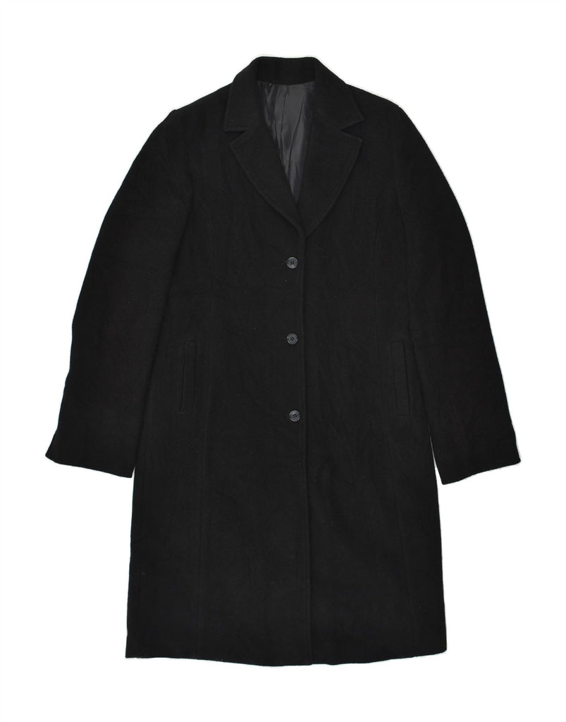 VINTAGE Womens Overcoat UK 16 Large Black Polyester | Vintage Vintage | Thrift | Second-Hand Vintage | Used Clothing | Messina Hembry 