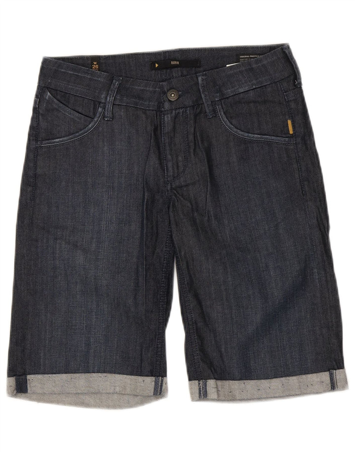 Meltin' Pot Womens Denim Shorts W26 Small Navy Blue Cotton