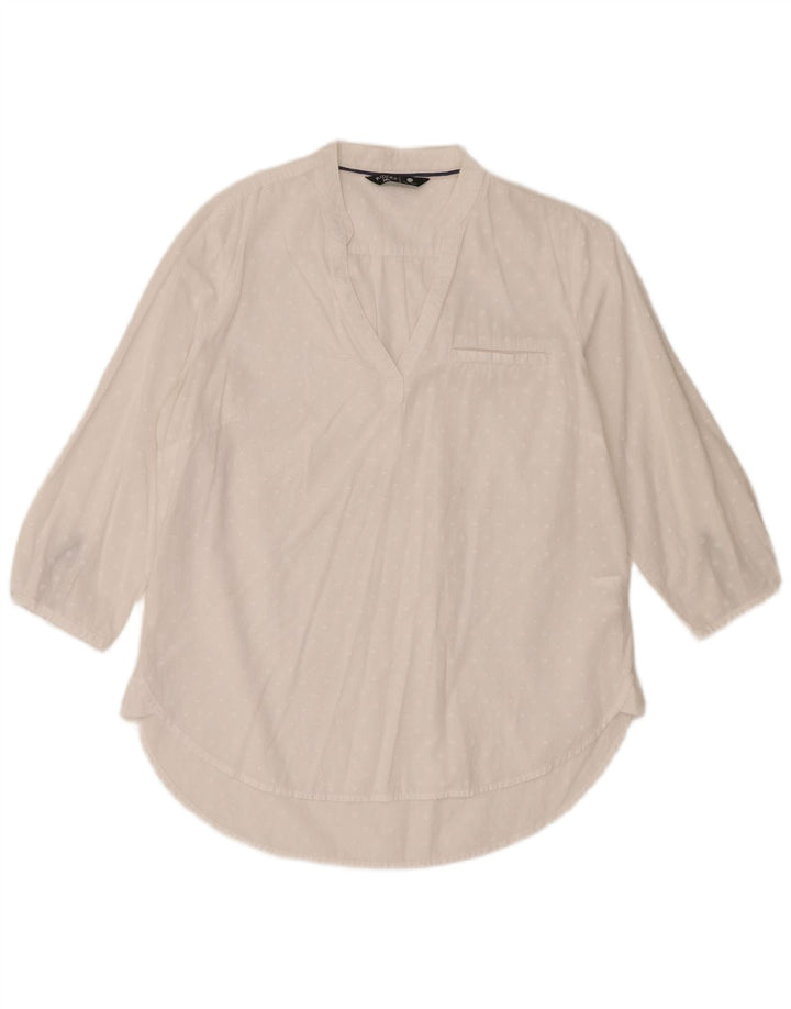 Lee Womens Riders 3/4 Sleeve Blouse Top UK 14 Medium White Cotton