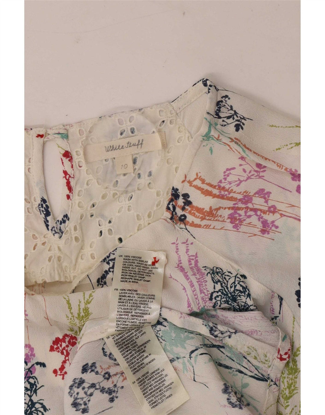 White Stuff Womens Blouse Top UK 10 Small Floral Viscose
