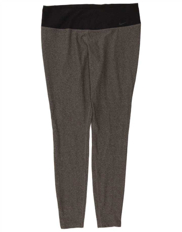 NIKE Womens Dri Fit Leggings UK 18 XL  Grey Polyester