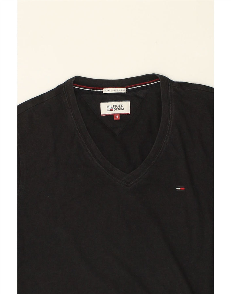 TOMMY HILFIGER Mens T-Shirt Top Medium Black Cotton | Vintage Tommy Hilfiger | Thrift | Second-Hand Tommy Hilfiger | Used Clothing | Messina Hembry 