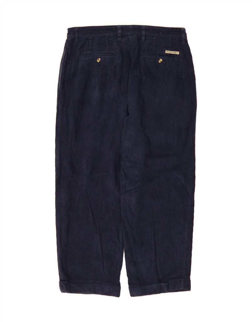 TOMMY HILFIGER Mens Straight Corduroy Trousers W36 L26 Navy Blue Cotton Vintage Tommy Hilfiger and Second-Hand Tommy Hilfiger from Messina Hembry 