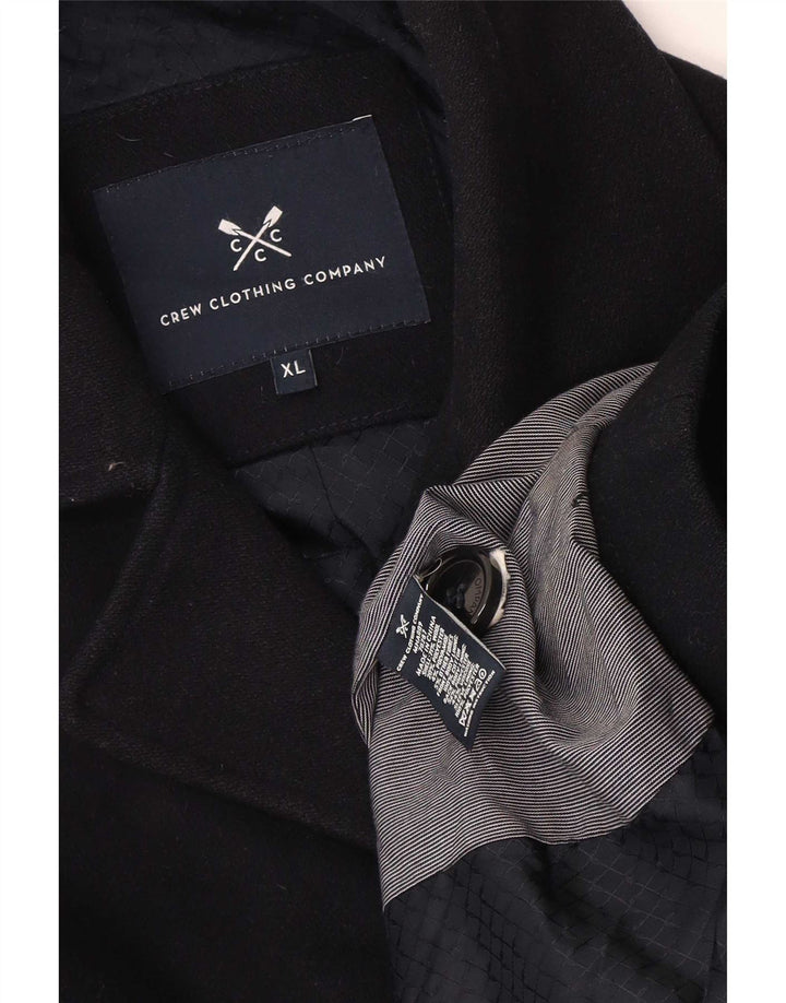 Crew Clothing Mens Double Breasted Coat UK 42 XL Navy Blue Wool