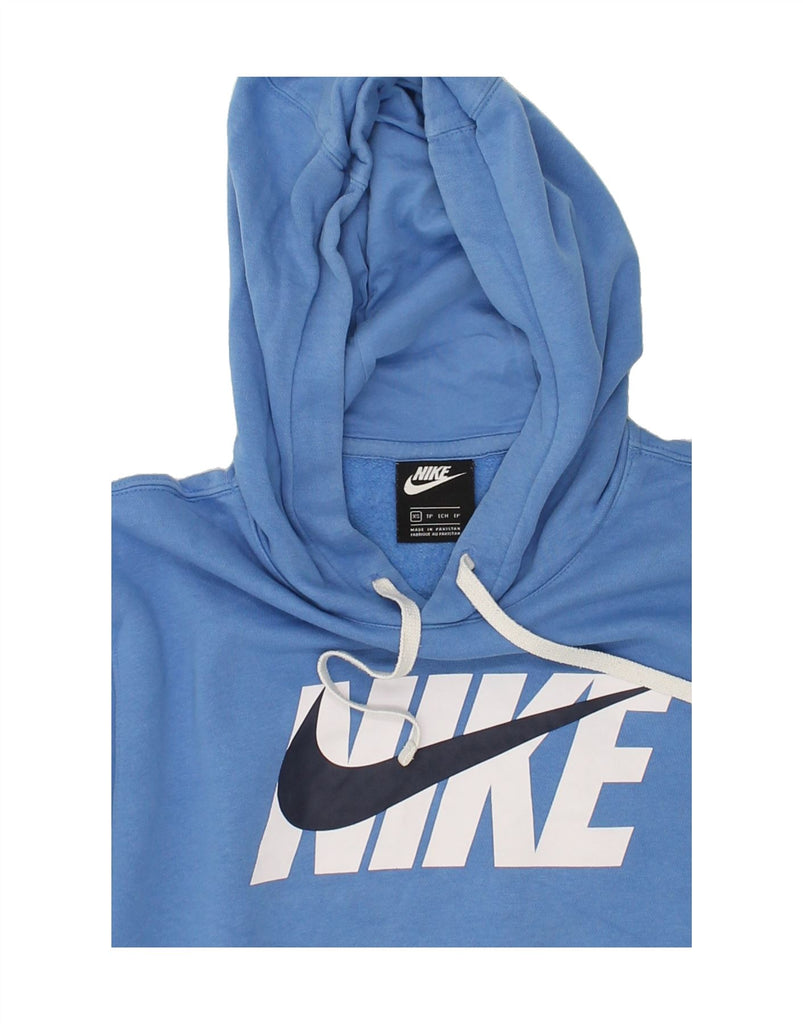 NIKE Mens Graphic Hoodie Jumper XS Blue Cotton | Vintage Nike | Thrift | Second-Hand Nike | Used Clothing | Messina Hembry 