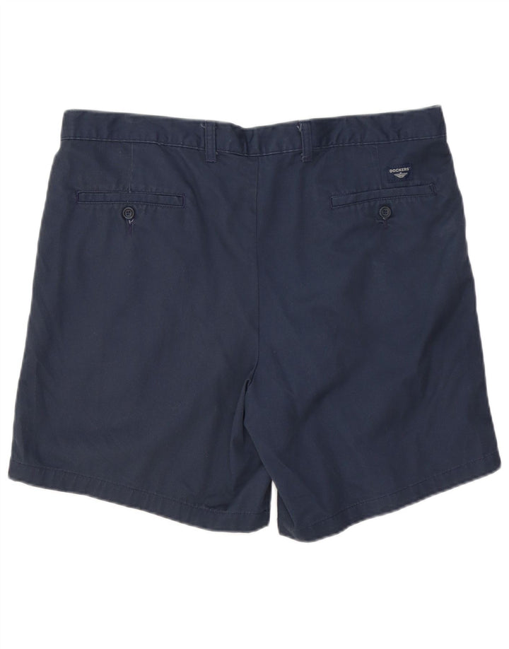 DOCKERS Mens Pegged Chino Shorts W38 XL Navy Blue Cotton