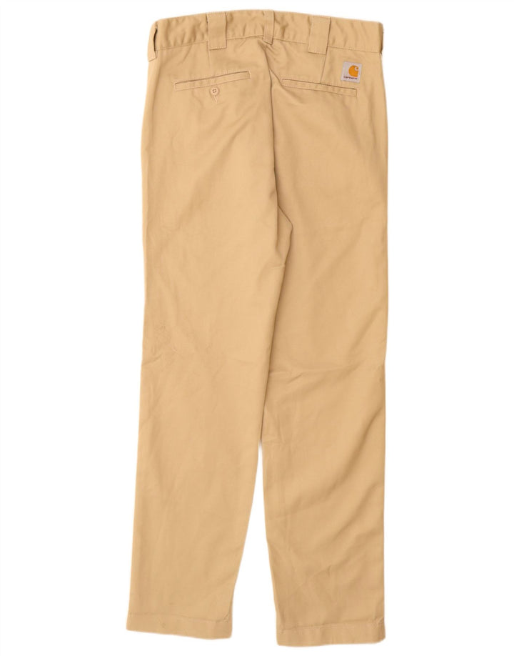 CARHARTT Mens Slim Chino Trousers W28 L30 Beige Polyester