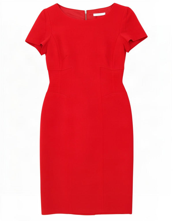 Marks & Spencer Womens Sheath Dress UK 8 Small Red Polyester