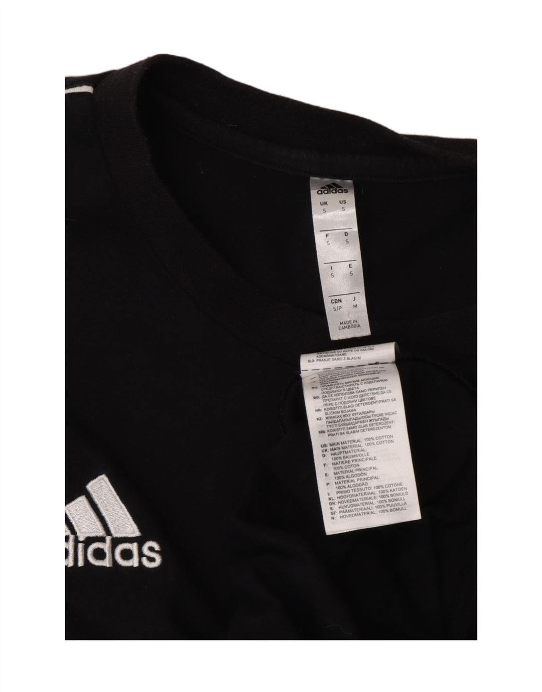 ADIDAS Mens T-Shirt Top Small Black Cotton Vintage Adidas and Second-Hand Adidas from Messina Hembry 