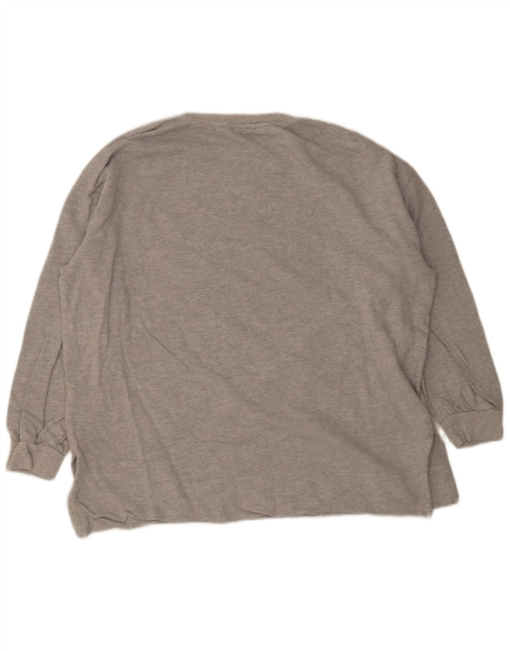 Marks & Spencer Womens Graphic Sweatshirt Jumper UK 18 XL Grey Flecked