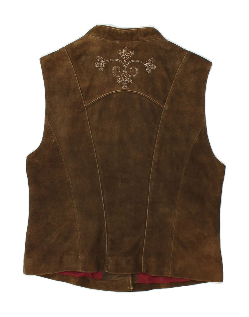 COUNTRY Womens Leather Gilet EU 38 Medium Brown Leather | Vintage Country | Thrift | Second-Hand Country | Used Clothing | Messina Hembry 