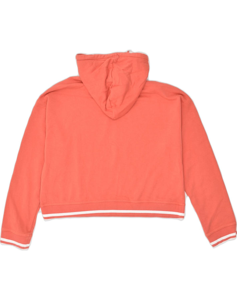 ADIDAS Womens Crop Graphic Hoodie Jumper UK 14 Large Orange Cotton | Vintage Adidas | Thrift | Second-Hand Adidas | Used Clothing | Messina Hembry 