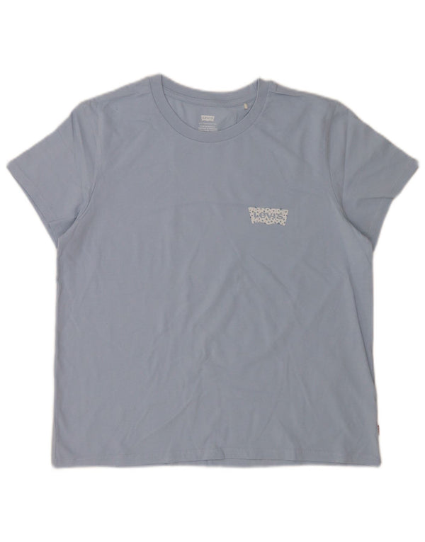 Levi's Womens T-Shirt Top UK 16 Large Blue Cotton